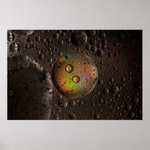 Water droplets on glass panel poster