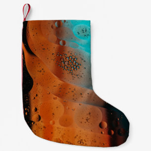 Water droplets on glass panel small christmas stocking