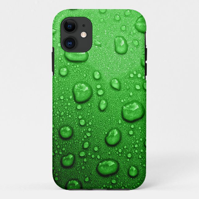 Water droplets on green background, cool & wet Case-Mate iPhone case (Back)