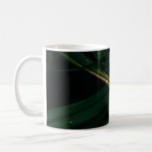 WATER DROPLETS ON GREEN LEAF COFFEE MUG