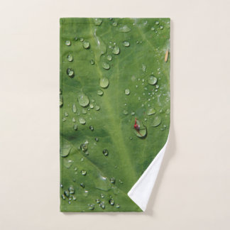 Water Droplets on Leaf Hand Towels