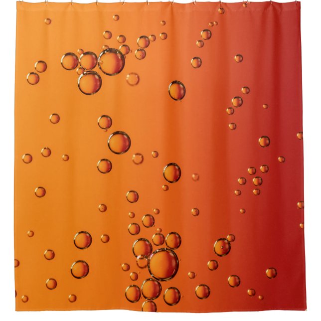 Water droplets on orange surface shower curtain (Front)