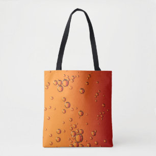 Water droplets on orange surface tote bag