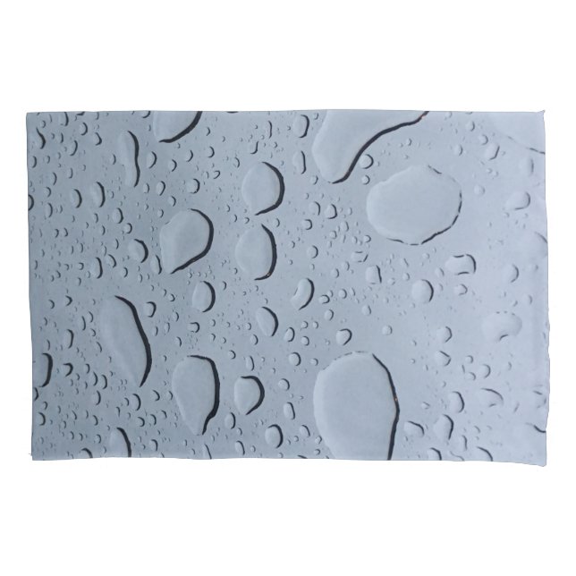 Water Droplets Patterns Grey Grey Abstract Artsy Pillowcase (Front)