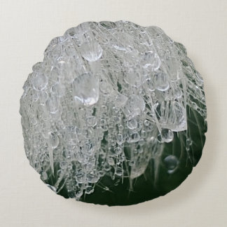 Water droplets round cushion