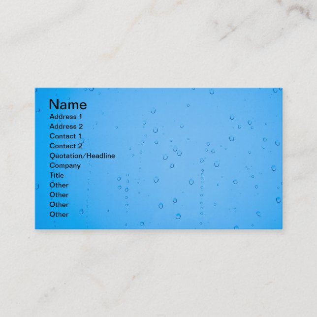 Water drops business card (Front)