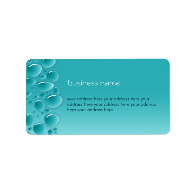 Water Drops Fresh Wet Aqua 2 Label (Front)