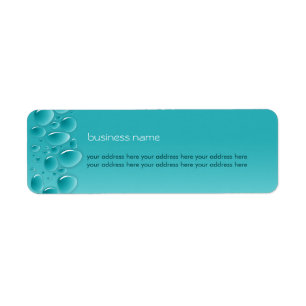 Water Drops Fresh Wet Aqua Return Address Label