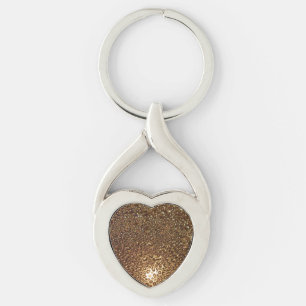 Water Drops Heart Keychain