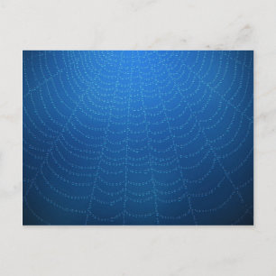 Water drops on a spider web (Blue) Postcard