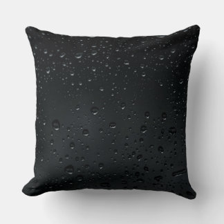 water drops on black window cushion