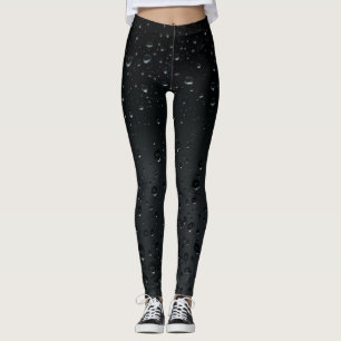 water drops on black window leggings