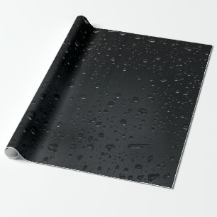 water drops on black window  wrapping paper