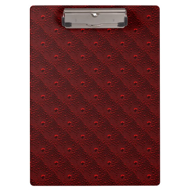Water Drops on Crimson Metal Clipboard (Front)