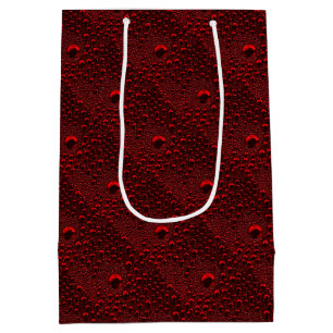 Water Drops on Crimson Metal Medium Gift Bag