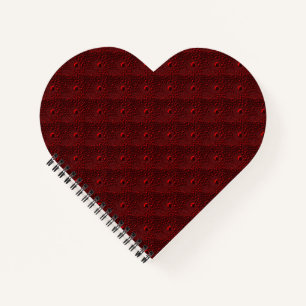 Water Drops on Crimson Metal Notebook