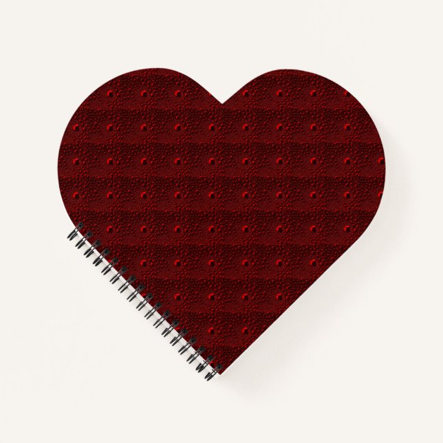Water Drops on Crimson Metal Notebook (Front)