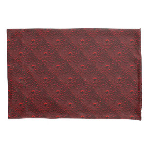 Water Drops on Crimson Metal Pillowcase