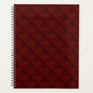 Water Drops on Crimson Metal Planner