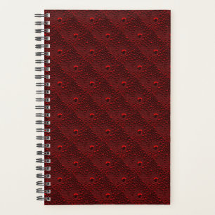 Water Drops on Crimson Metal Planner