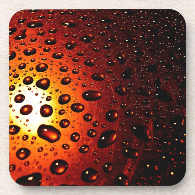 Water Drops on Glass Coaster (Front)