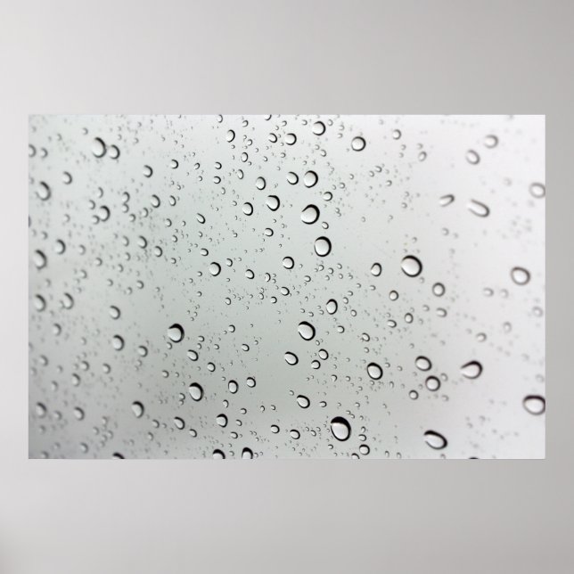 Water Drops on Glass Poster (Front)