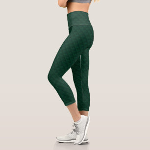 Water Drops on Green Metal Capri Leggings