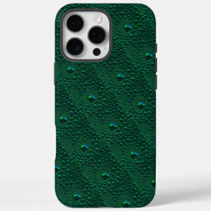 Water Drops on Green Metal iPhone 16 Pro Max Case