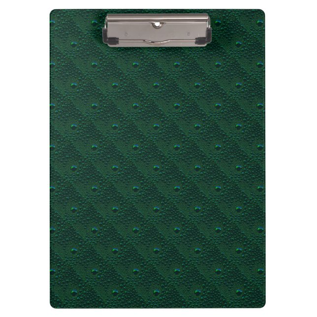 Water Drops on Green Metal Clipboard (Front)