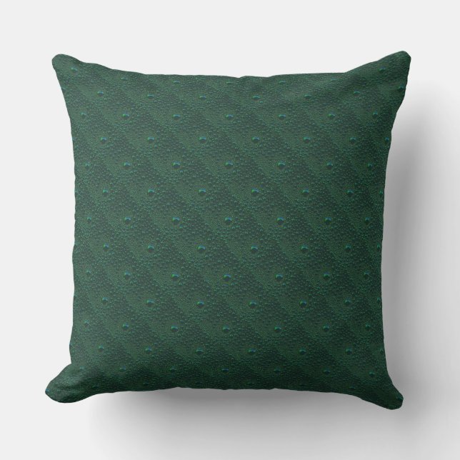 Water Drops on Green Metal Cushion (Front)