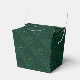 Water Drops on Green Metal Favour Box