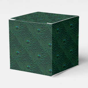 Water Drops on Green Metal Favour Box