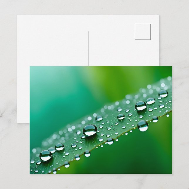 Water drops on leaves postcard (Front/Back)