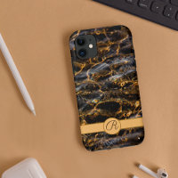 Water drops on sand monogram iphone cases