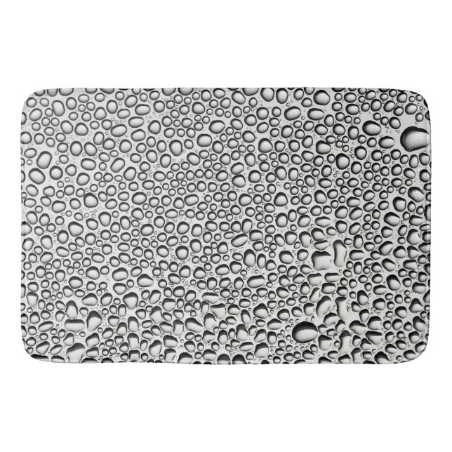 Water Drops on White Background Bath Mat (Front)