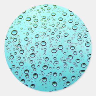Water drops on window classic round sticker