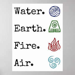water earth fire air poster