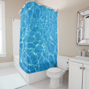 Water effect shower curtain