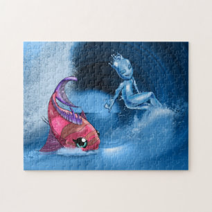 Water Element and Fish Jigsaw Puzzle