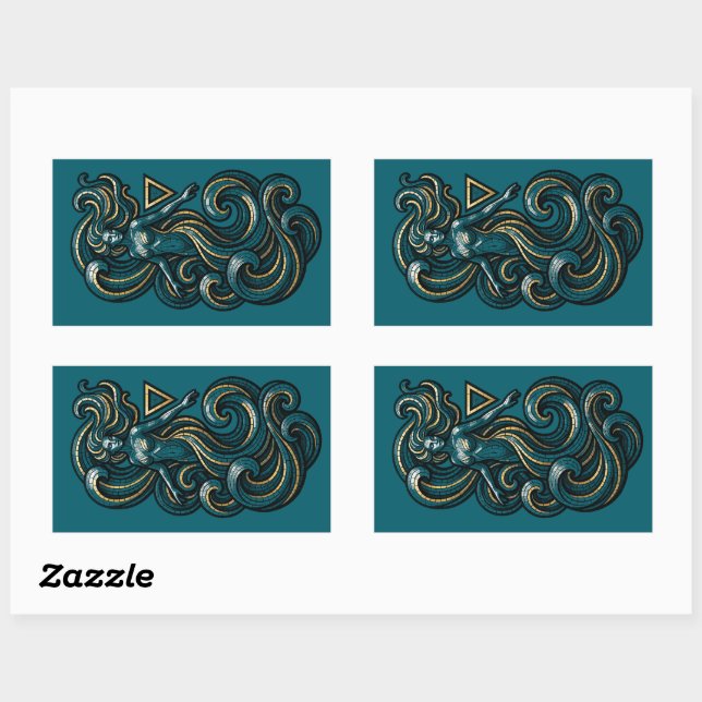 Water Element Rectangular Sticker (Sheet)