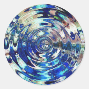 WATER Element Ripple Pattern Classic Round Sticker