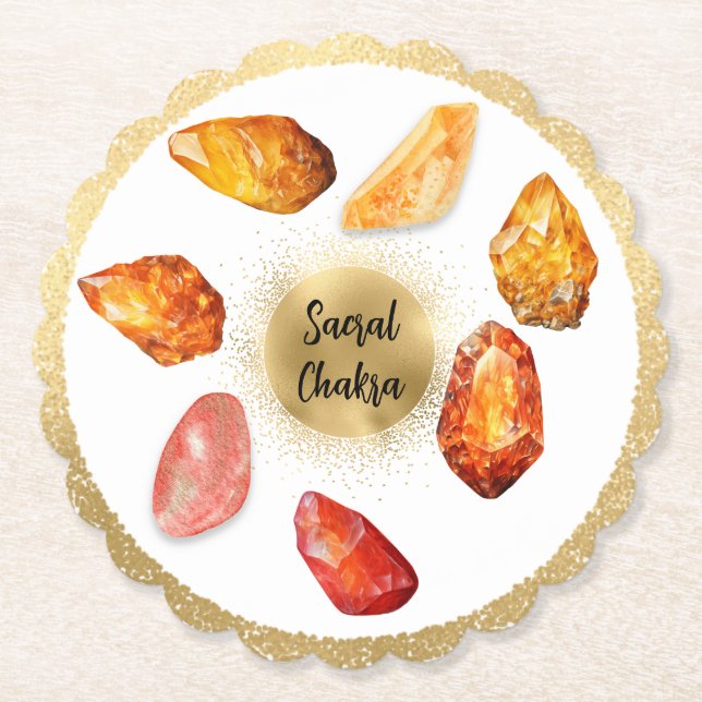 *~* Water Emoto  Sacral Chakra AP64 Paper Coaster (Front)