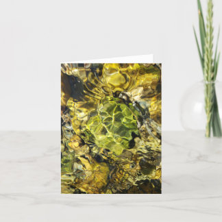 Water-faceted green rock greeting card