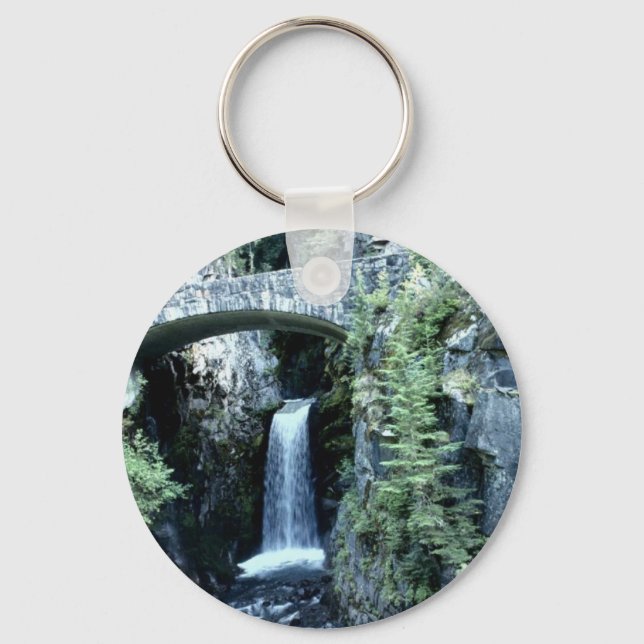 Water fall by bridge waterfall key ring (Front)