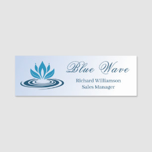 Water Feature Blue Business  Name Tag