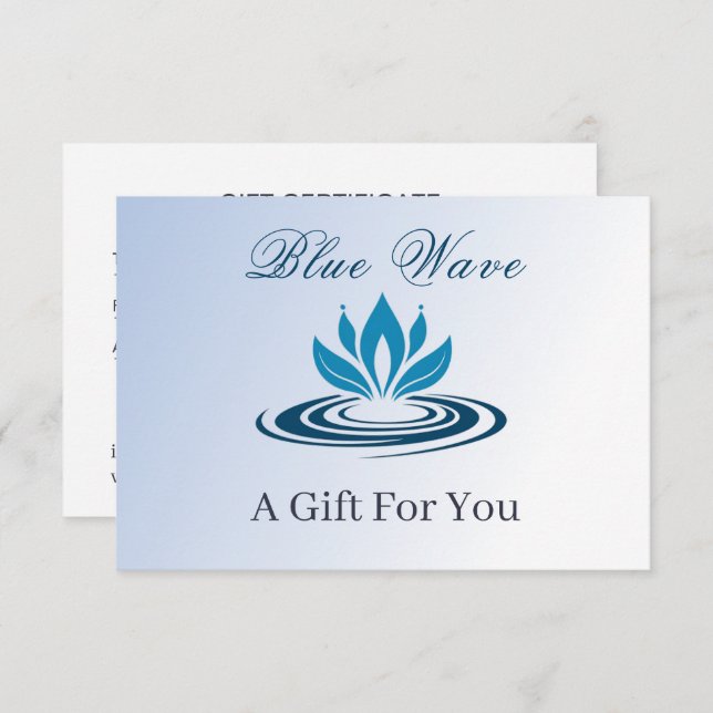 Water Feature Business Gift Certificate (Front/Back)