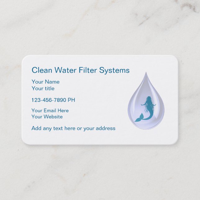 Water Filtration Business Cards (Front)