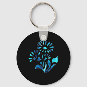 Water Flowers Two Sticker Key Ring