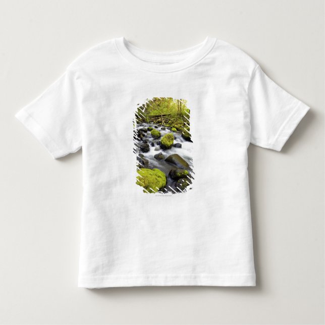 Water Flowing By Moss Covered Rocks In A Stream Toddler T-Shirt (Front)