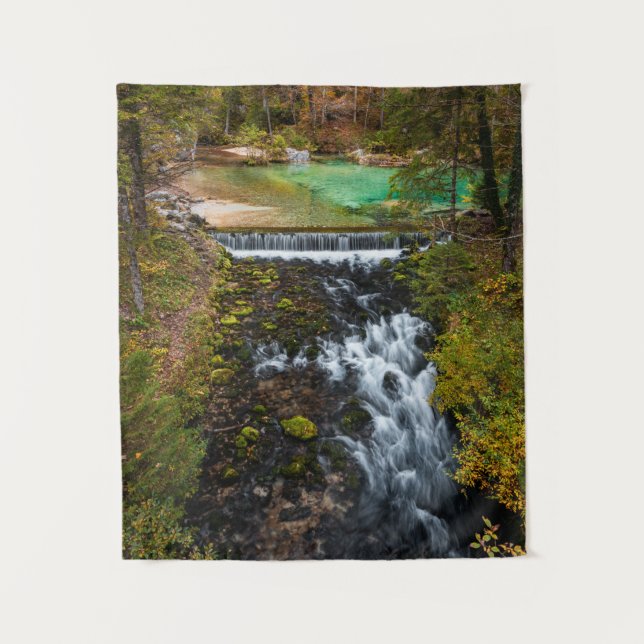 Water flowing through autumn forest tapestry (Front)